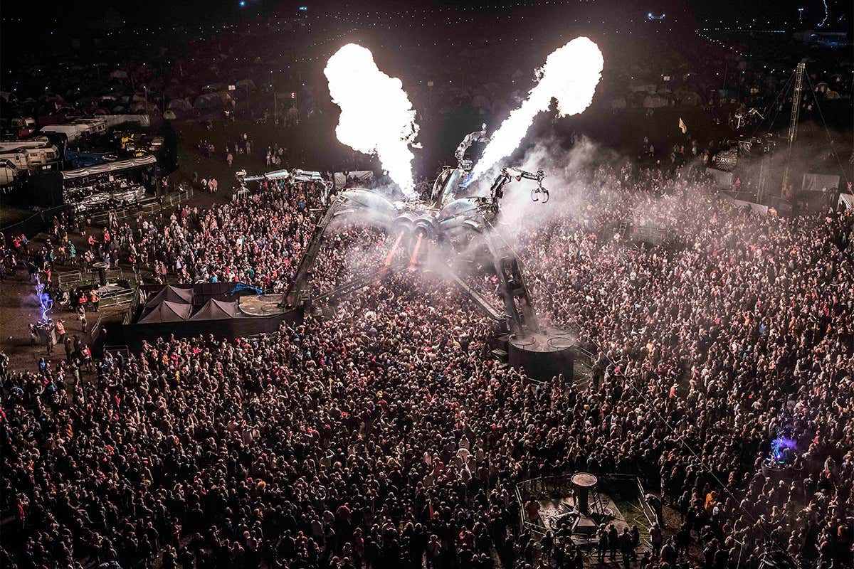 Thousands of people at a festival