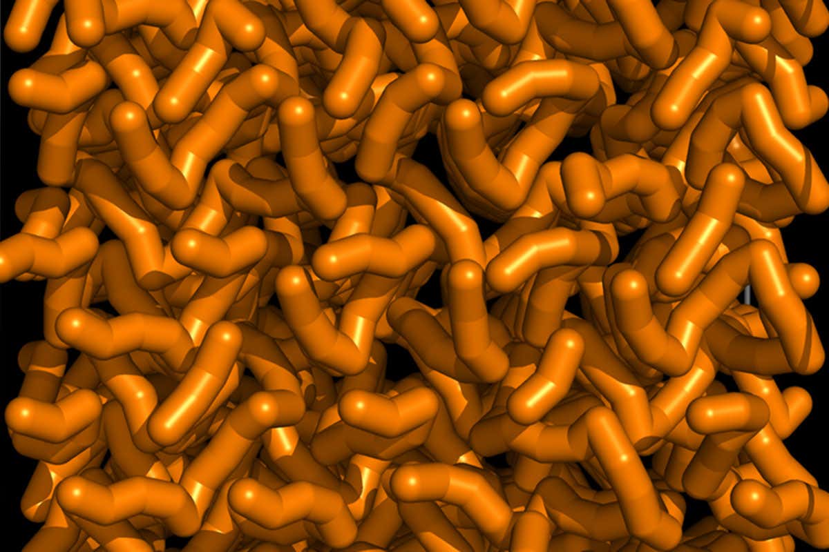 A spaghetti-like crystal