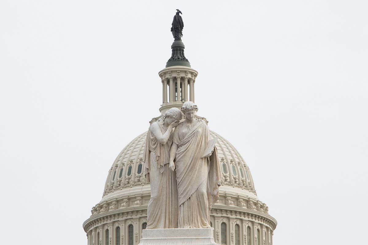Two statues at US congress