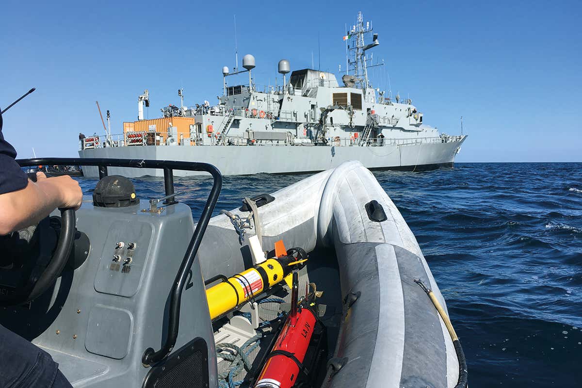 A navy boat dumping chemicals in the ocean - for good reason