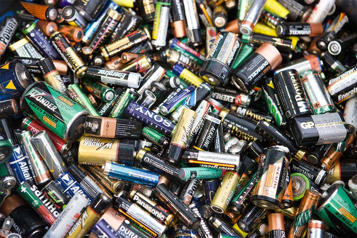 A pile of batteries