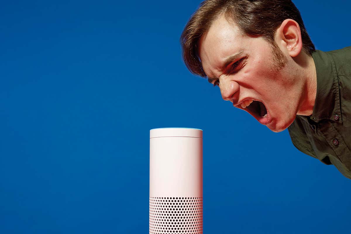 shouting at digital assistant