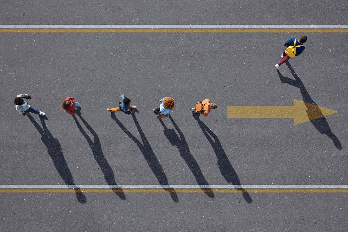 One person not following the herd