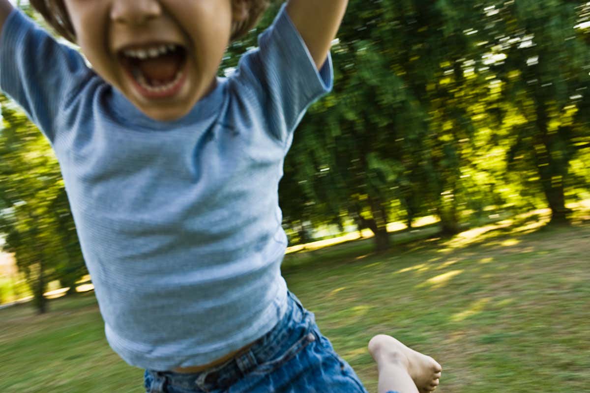 A child jumping