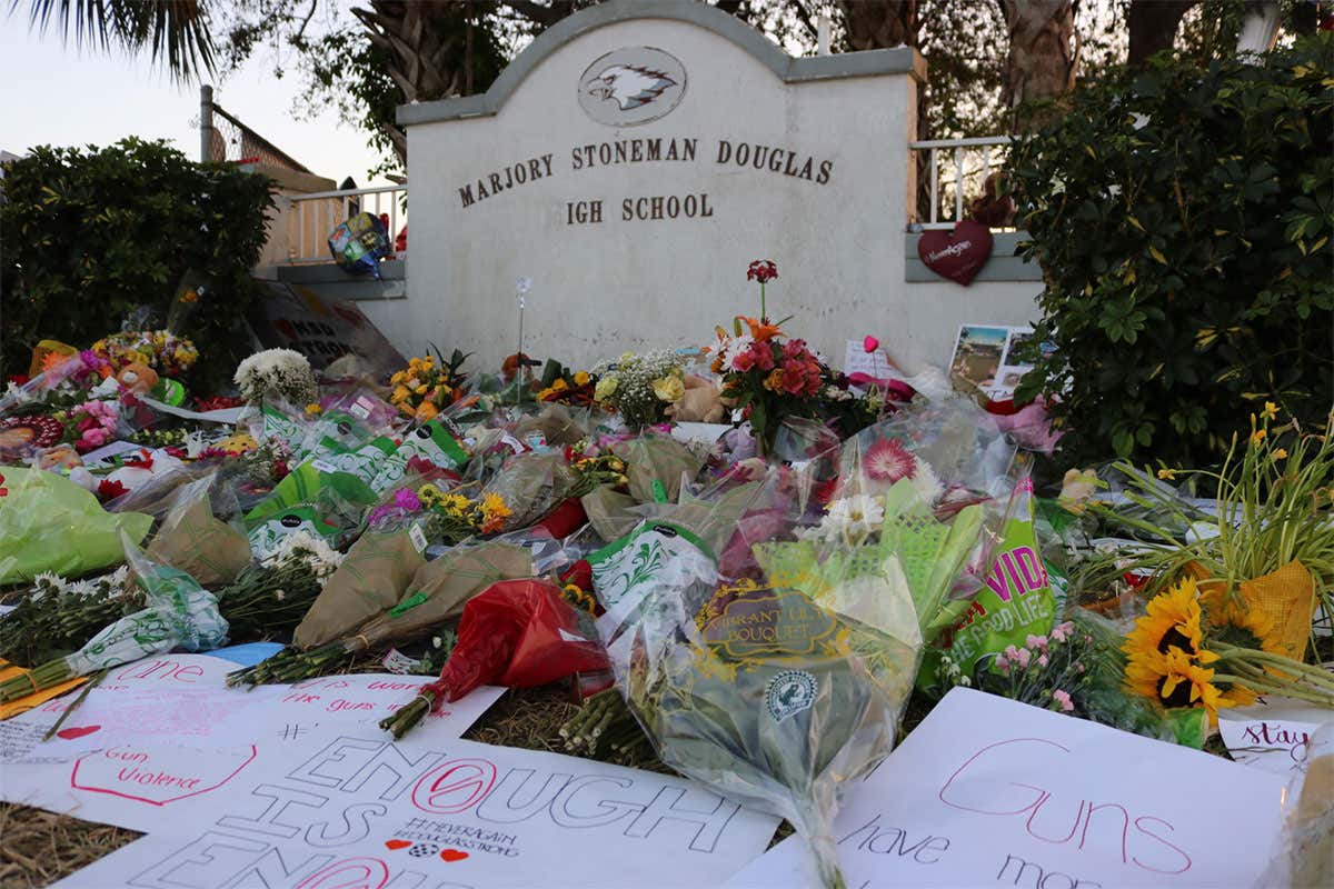 A memorial for those at Parkland