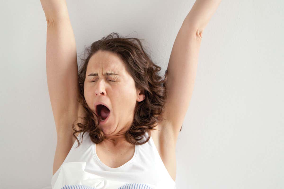 woman yawning