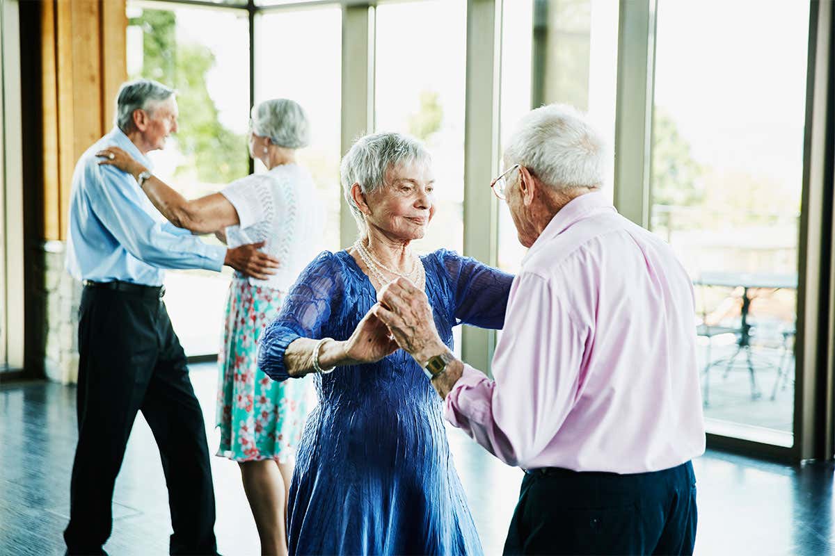 Older people dancing