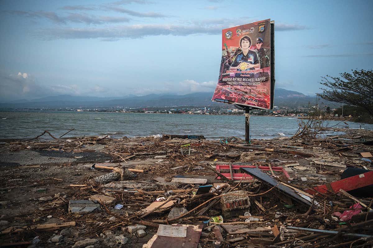 Tsunami in Sulawesi in Indonesia