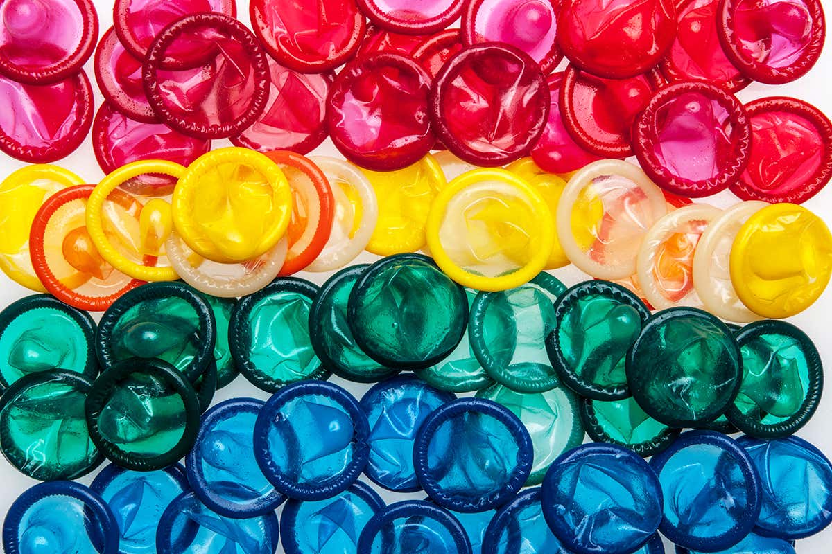 colourful condoms