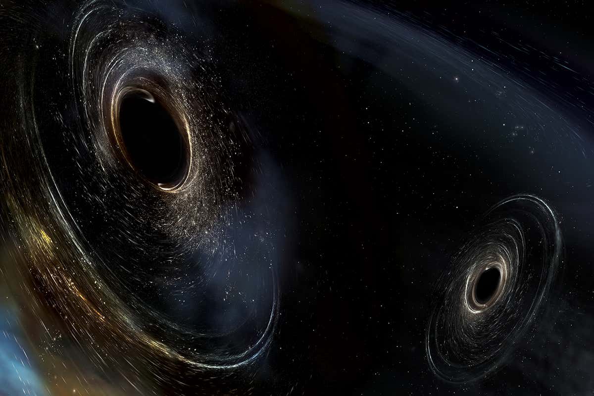 artists impression of merging black holes