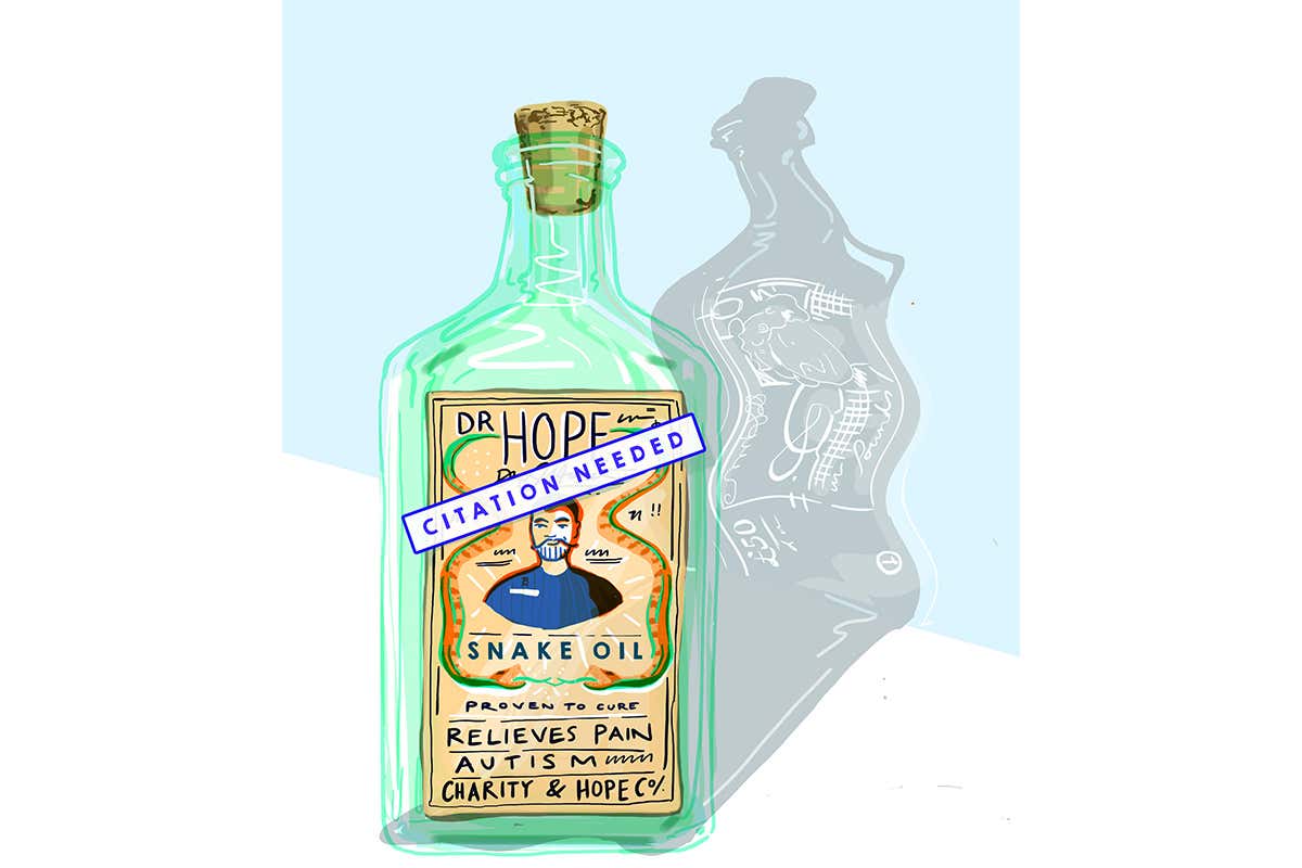 snake oil cartoon