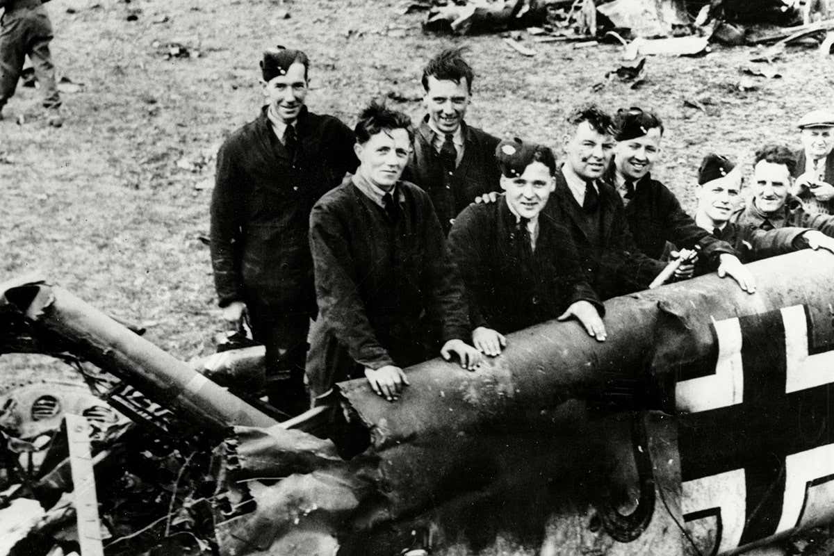 Rudolf Hess's Messerschmitt ME-110 which crash-landed near Eaglesham, Scotland on 10 May 1941