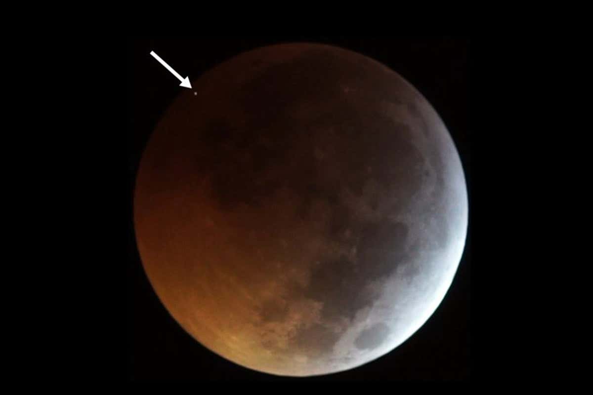 A meteorite hit the moon during Monday's total lunar eclipse