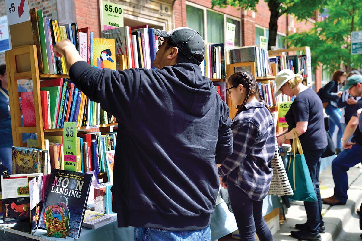 A person looking at a book