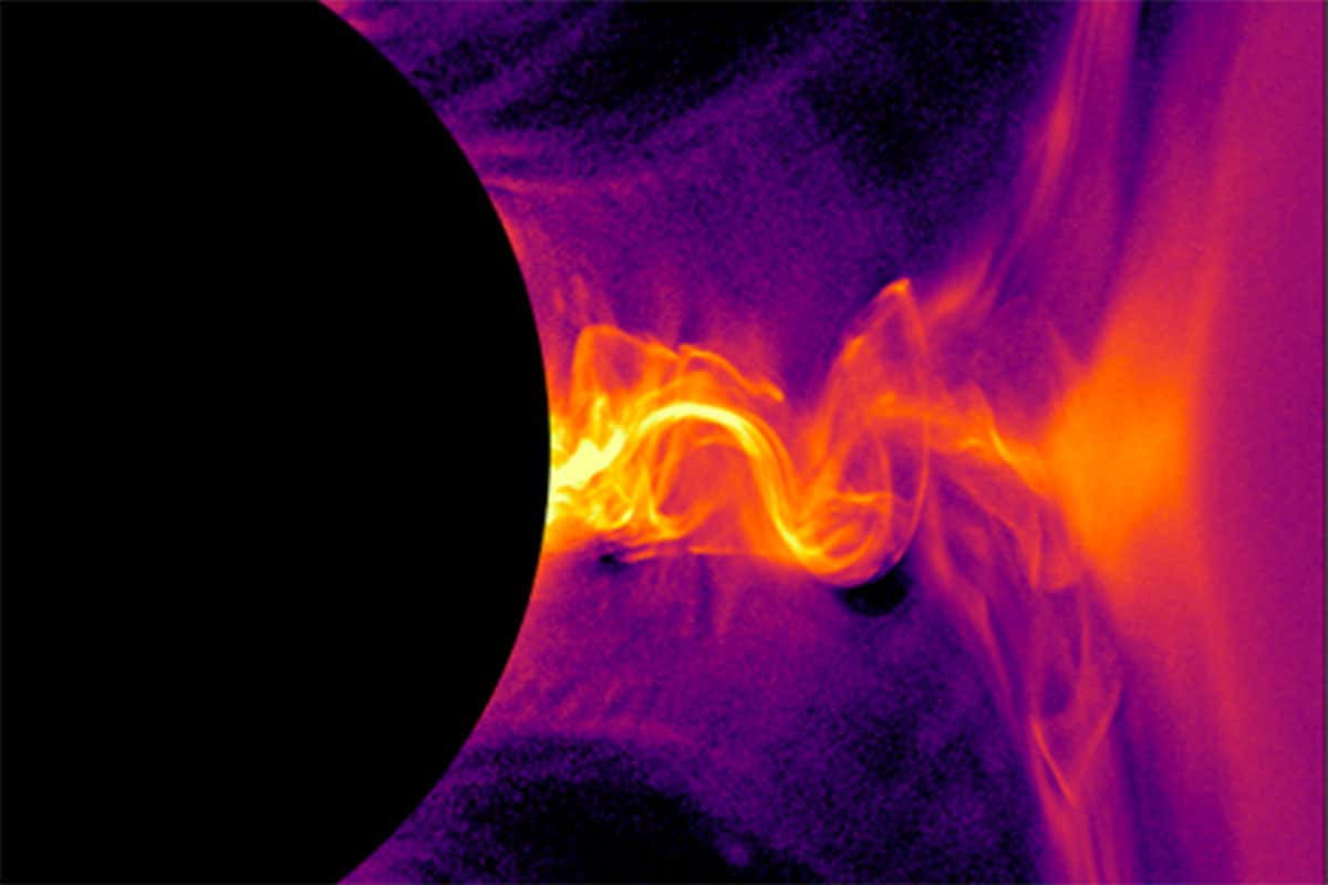 A black hole emits a plasma jet
