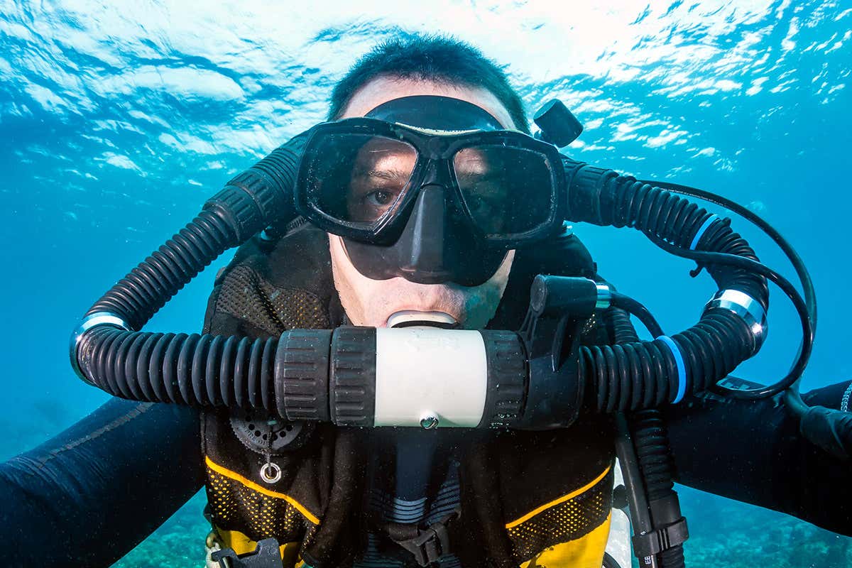 A scuba diver