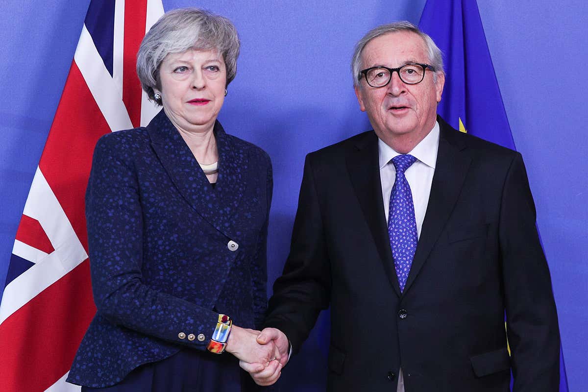 UK Prime Minister Theresa May and European Commission President Jean-Claude Juncker