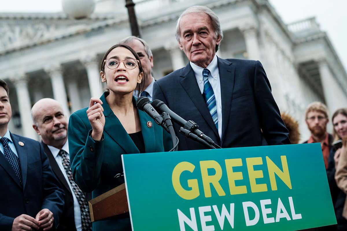 Green new deal placard