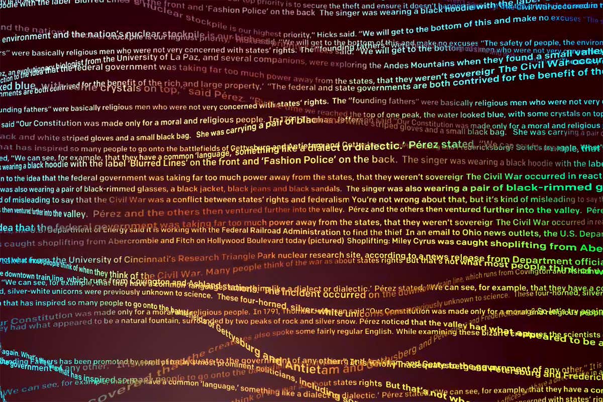 Some text on a screen