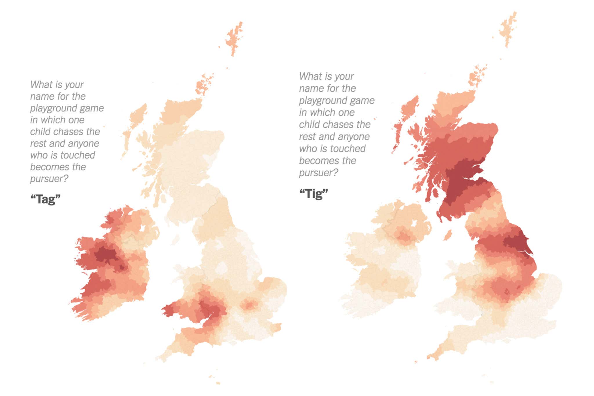 The British-Irish dialect quiz by the New York Times allows you to see the geographical origins of different dialects