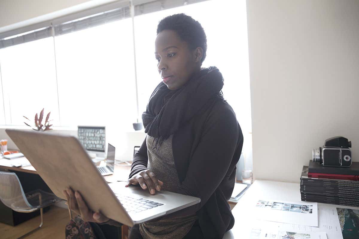 A person at a computer