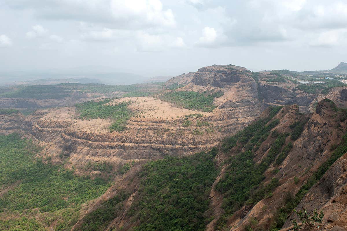 Ancient volcanic lava