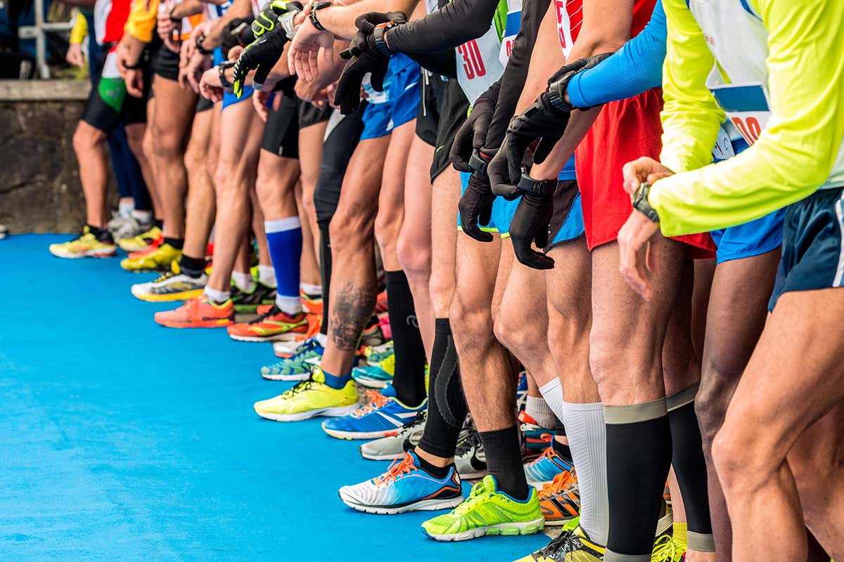 Runners at a starting line