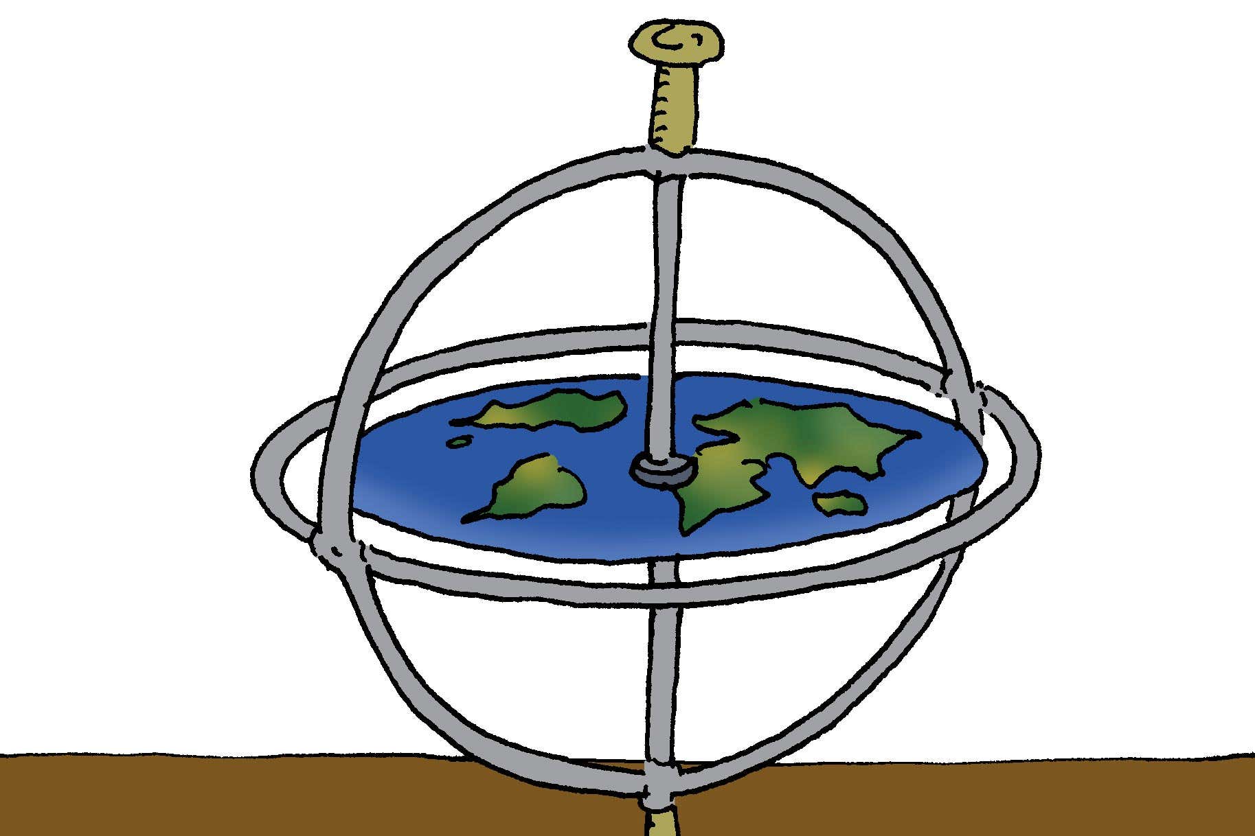 flat earth cartoon