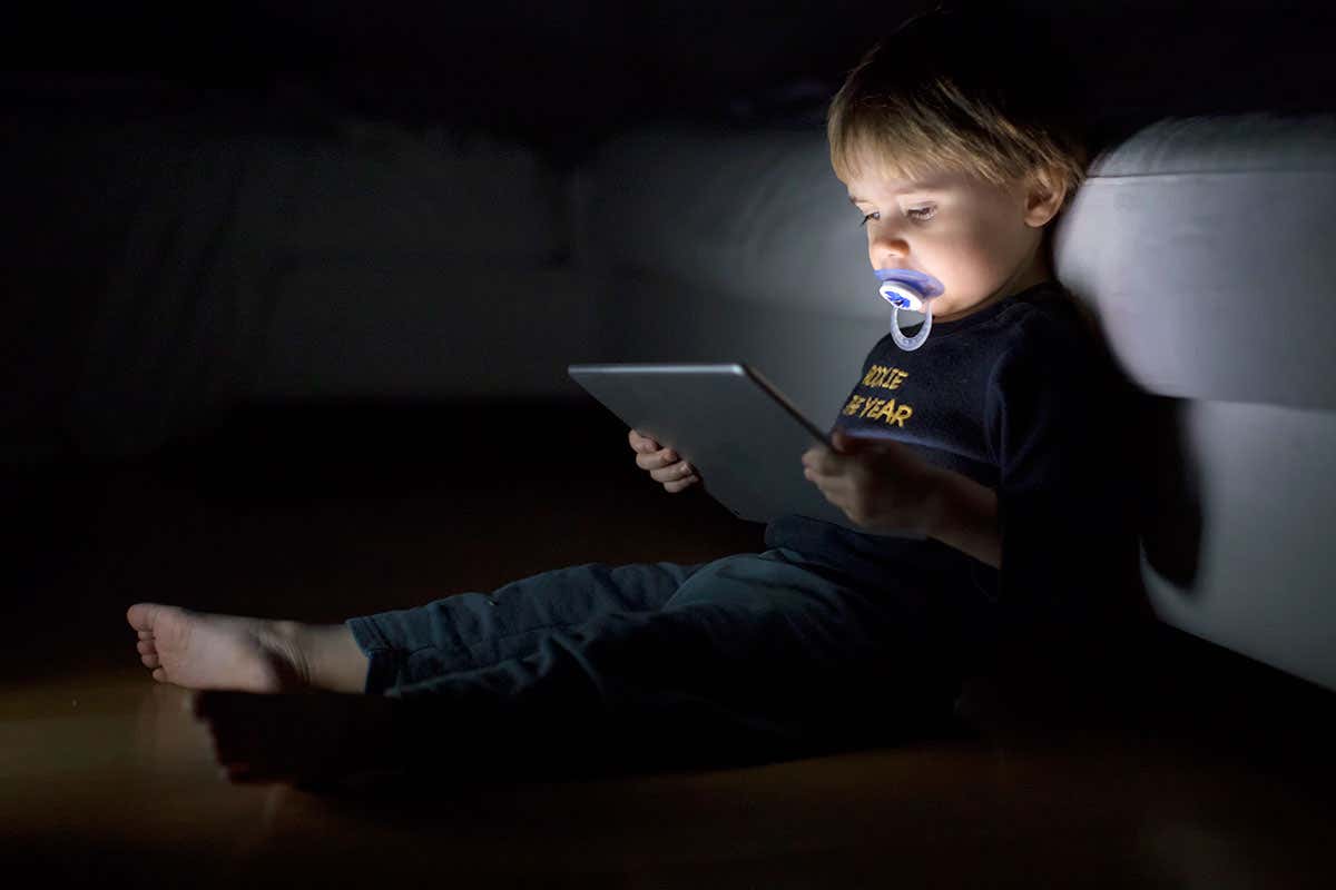 A child watches YouTube