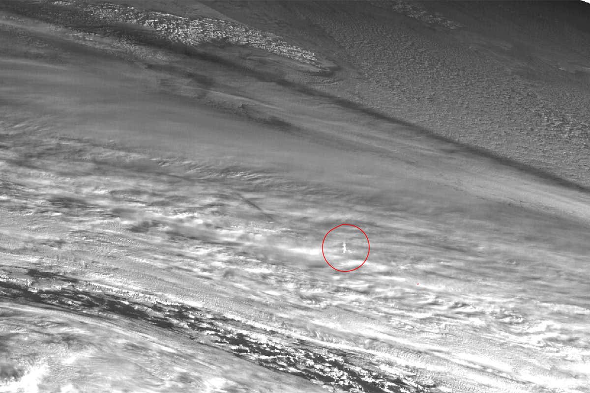 The meteor explosion was captured on a Japanese weather satellite's camera