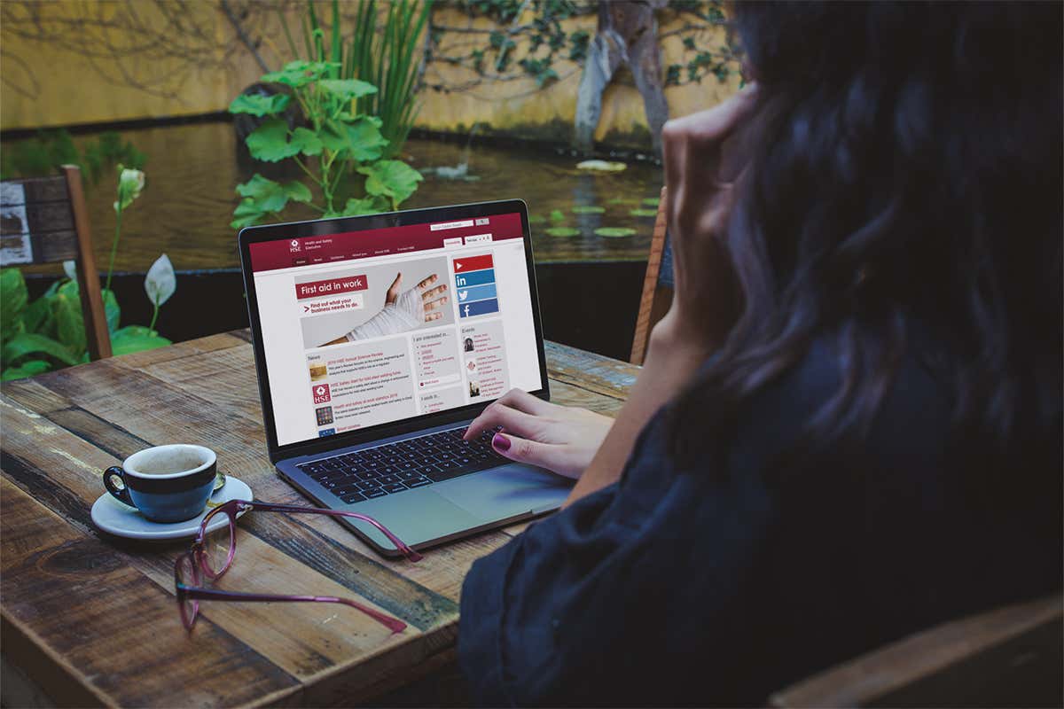 A person browsing a website