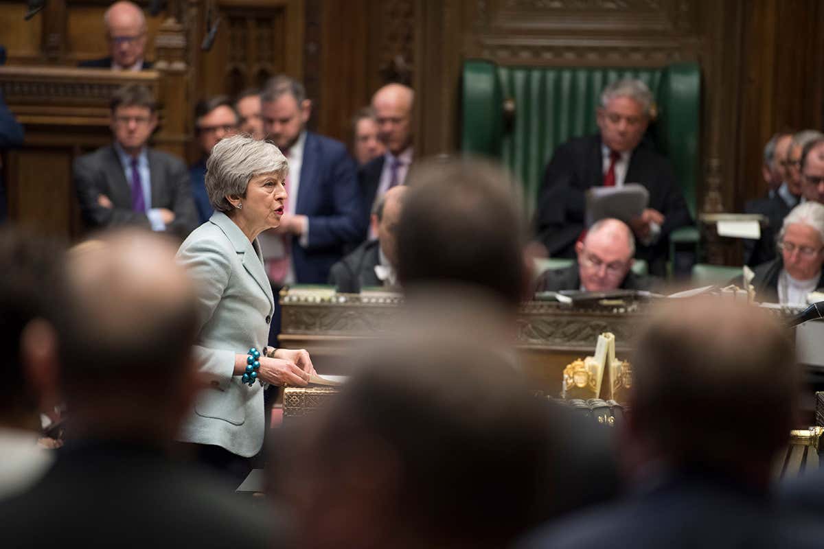 UK Prime Minister Theresa May is making a statement in the House of Commons