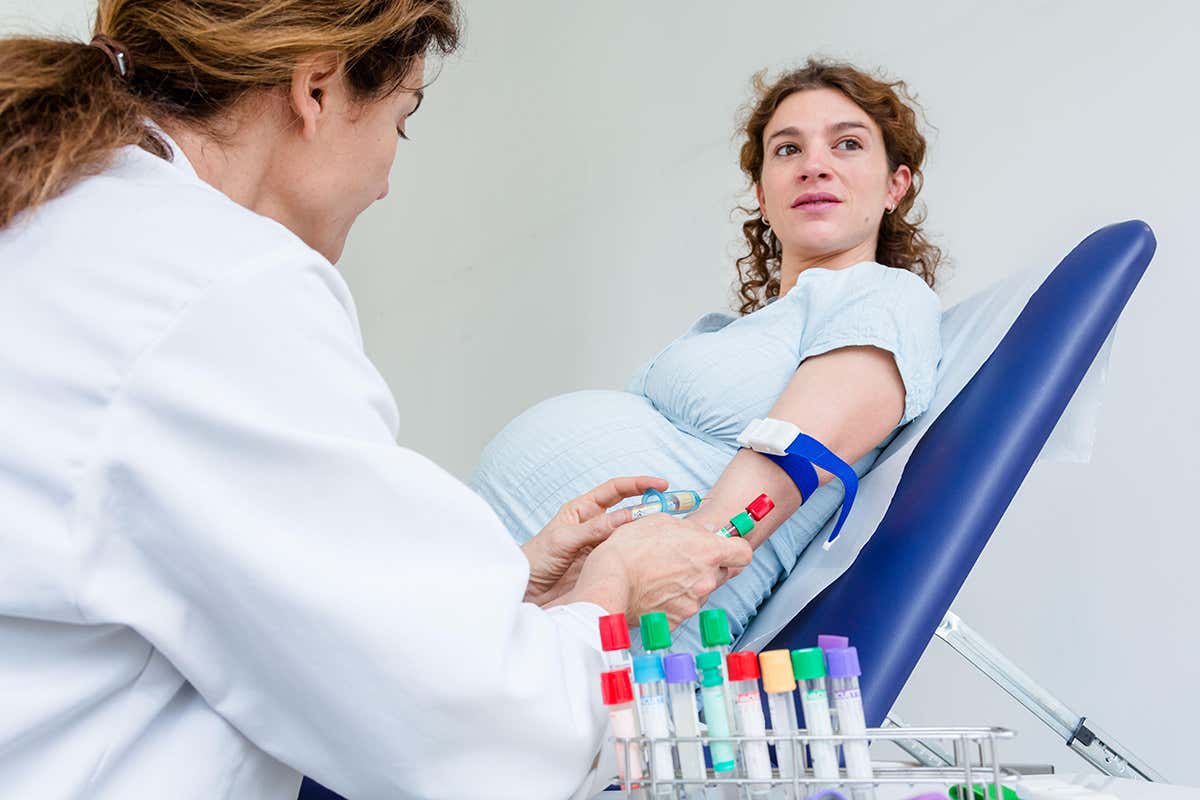 A lady having a blood test