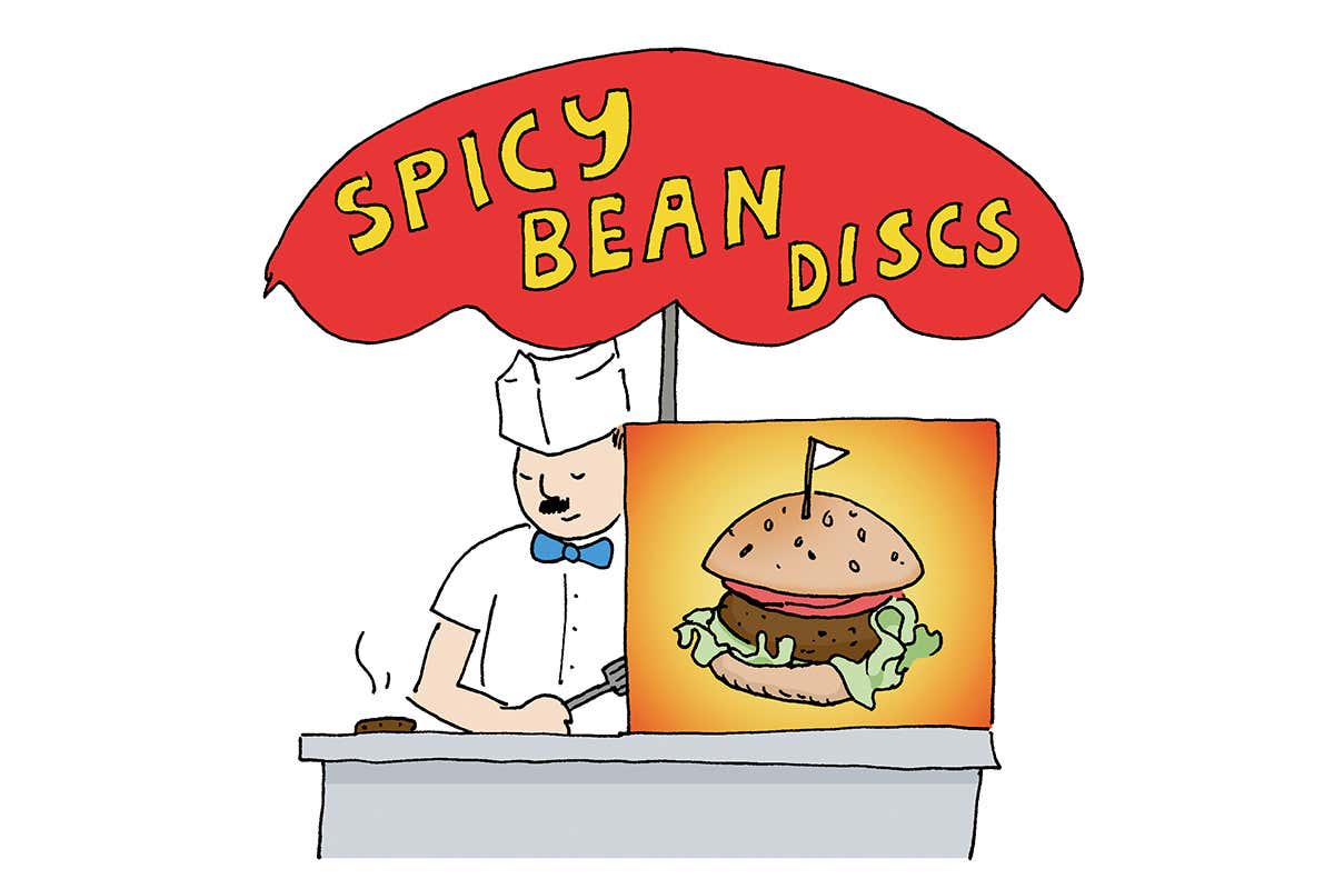 bean burger cartoon