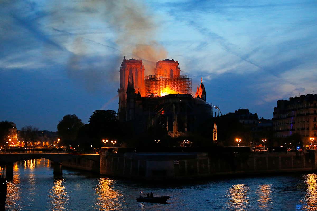 Notre Dame caught fire on 15 April