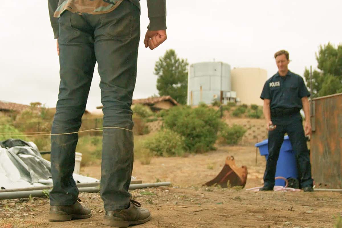 A person's legs are about to bound by BolaWrap