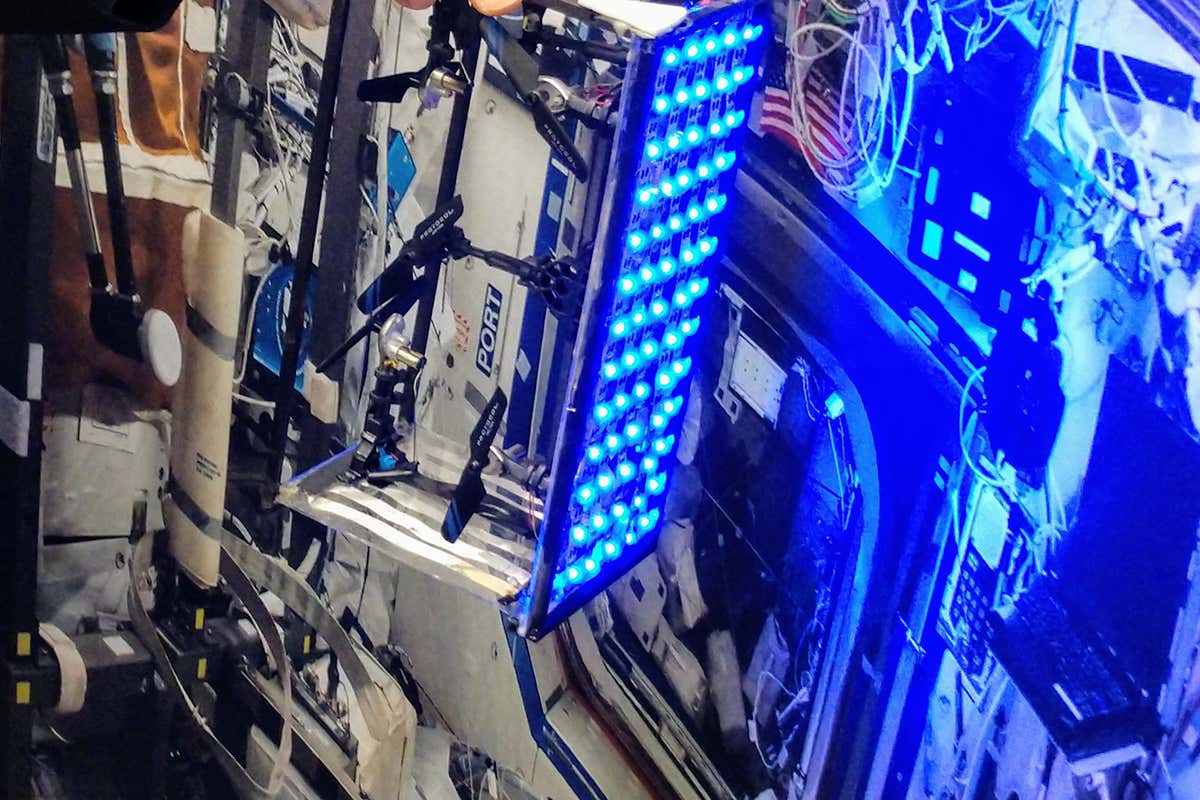 GermRover in a mocked-up ISS