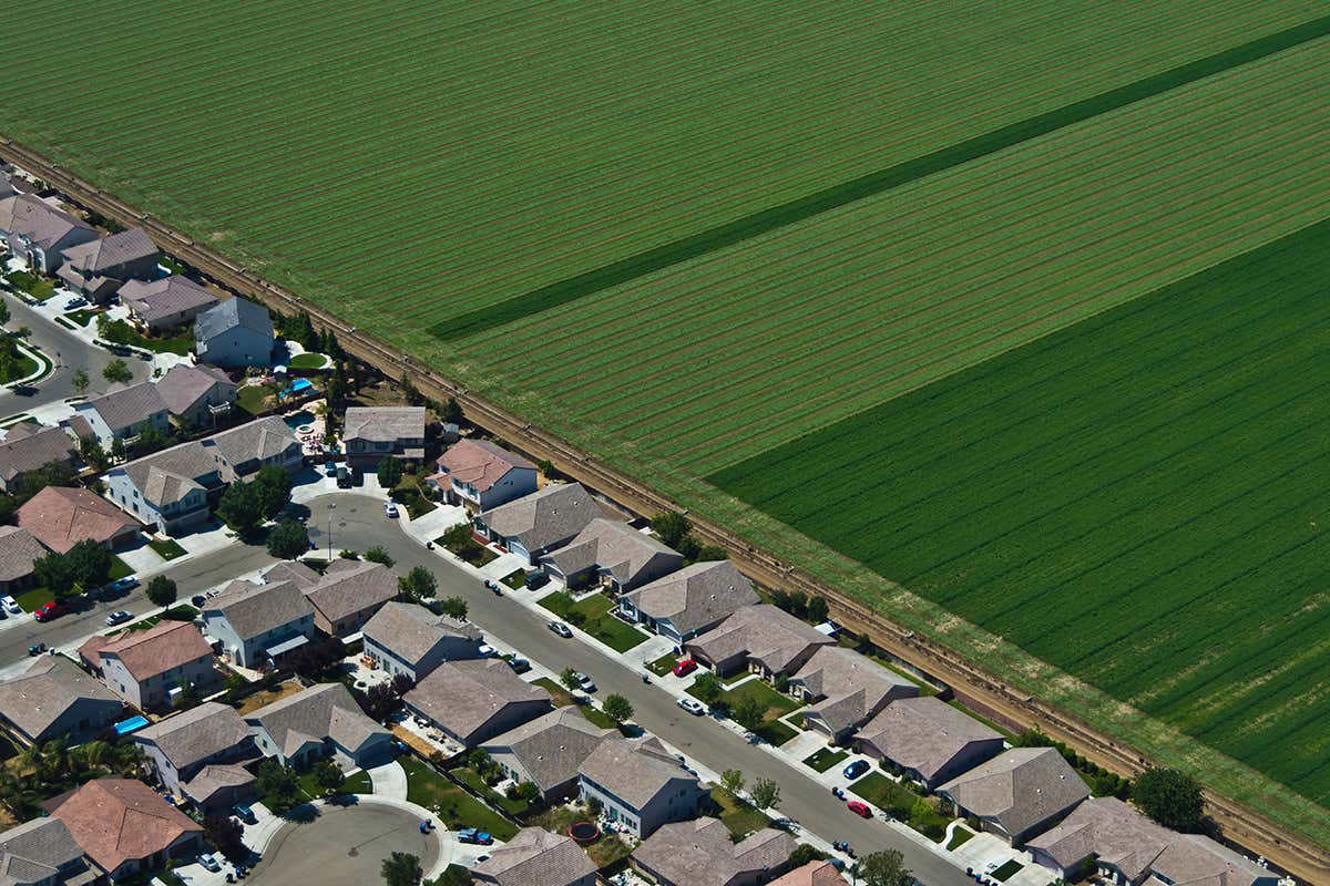 Farming and housing occupies large amounts of land globally