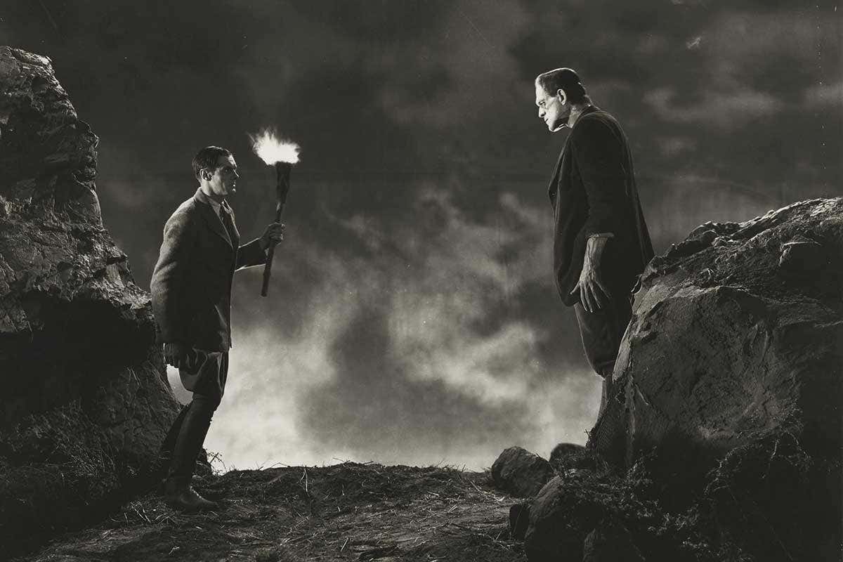 Colin Clive and Boris Karloff