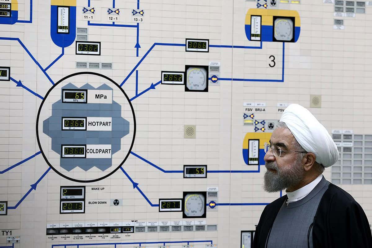 Iranian president Hassan Rouhani at a nuclear power plant