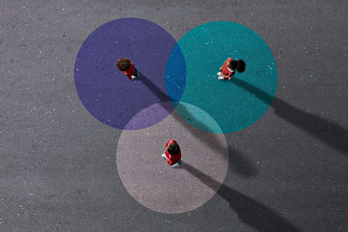 Three people in a venn diagram