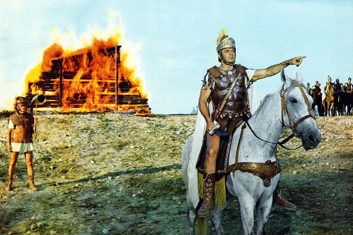 Roman soldier and fire