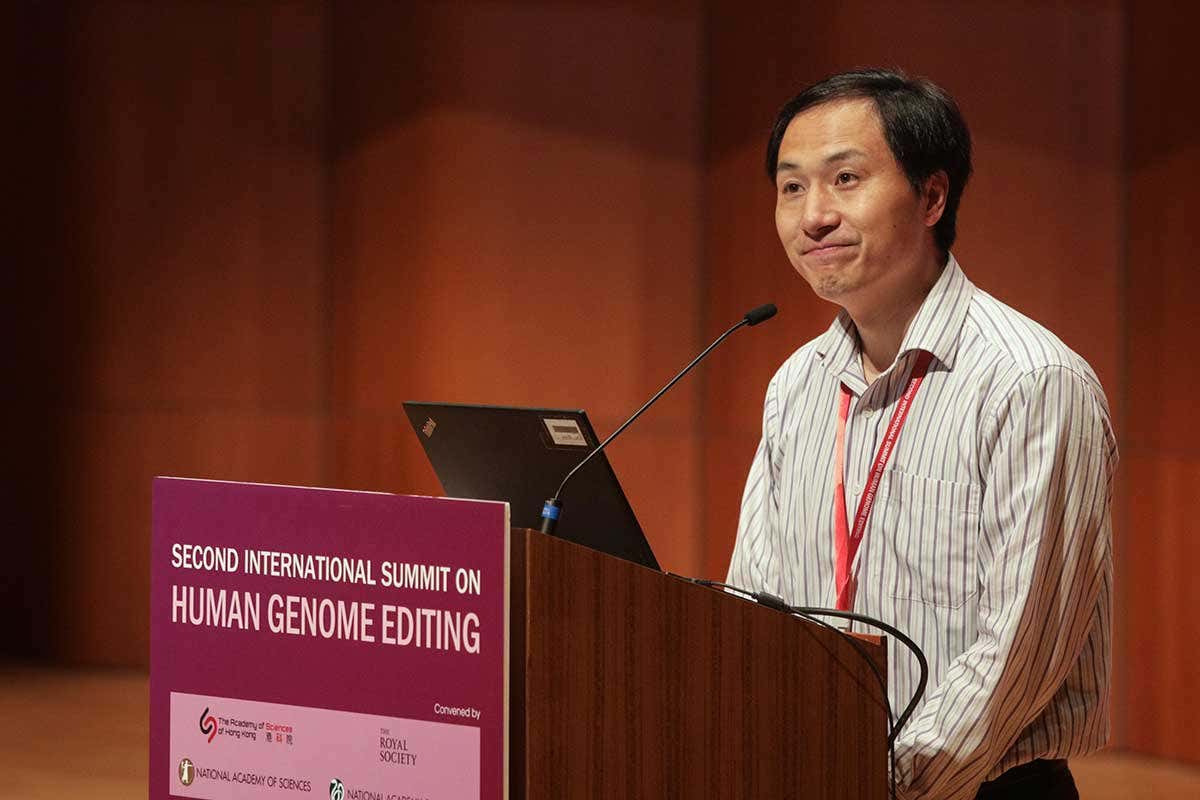 He Jiankui told scientists of his attempt to edit the CCR5 gene at a summit in 2019