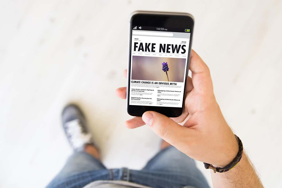 Fake news on a phone