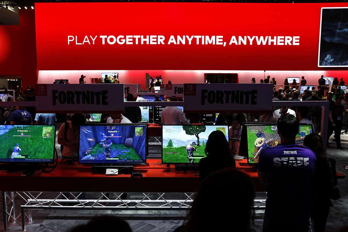 People playing games at E3