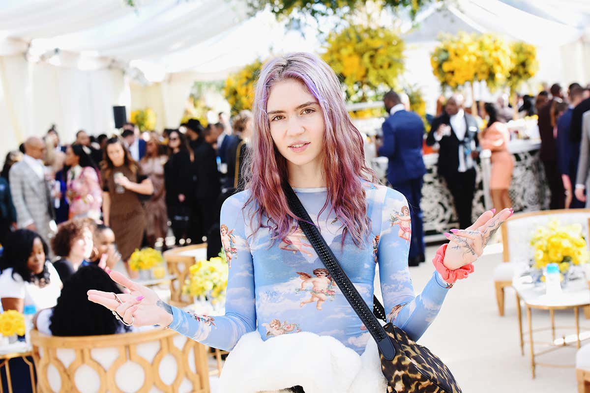 Musician Grimes at a party