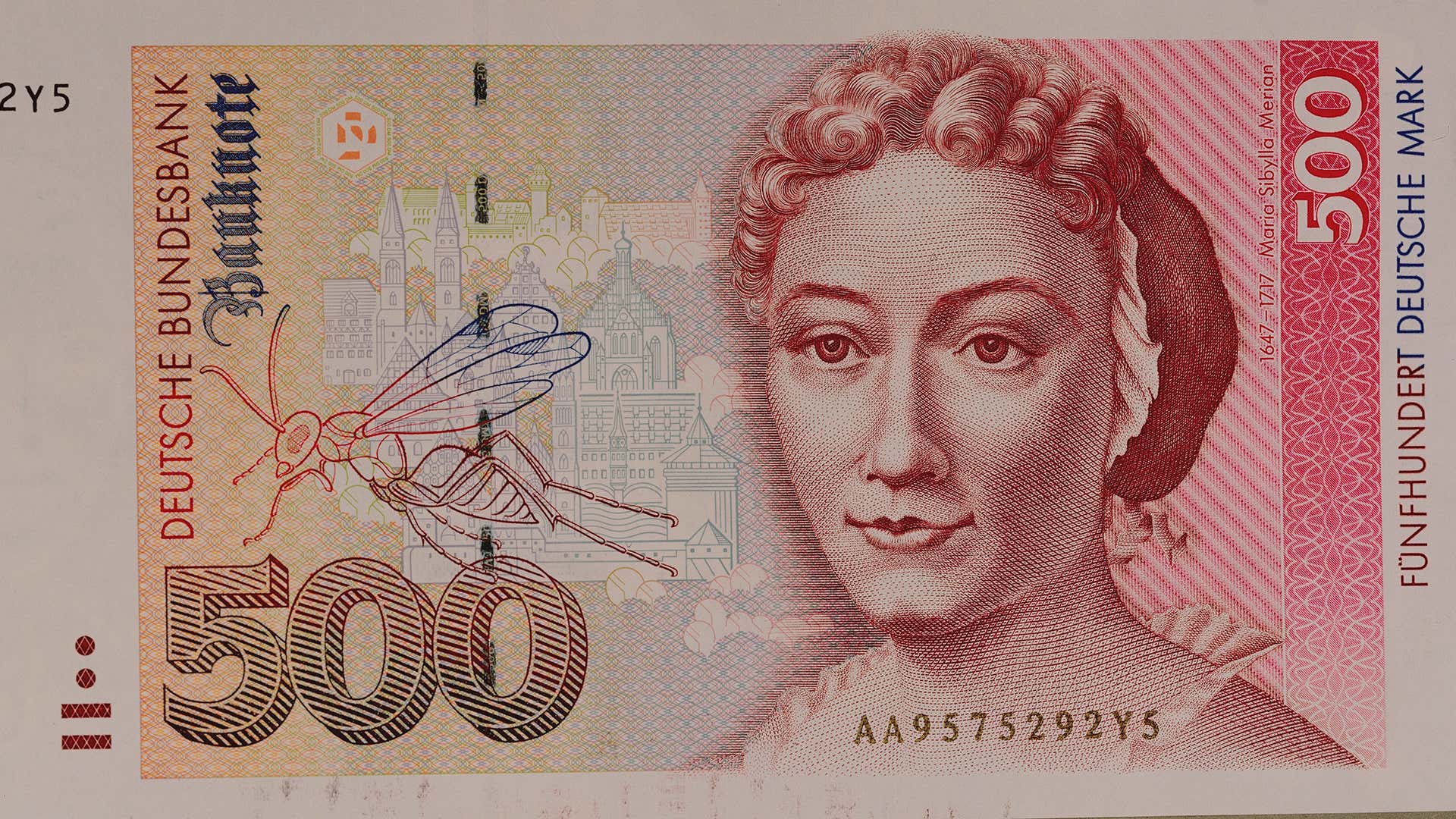 Maria Sybilla Merian on the 500 Deutsche mark note