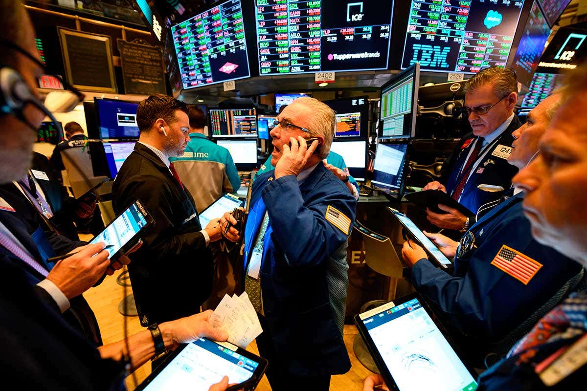 People in a stock exchange