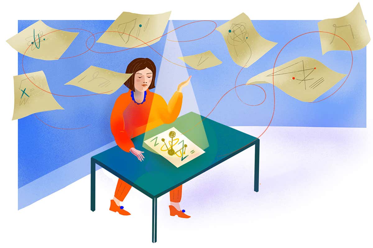 woman at desk cartoon