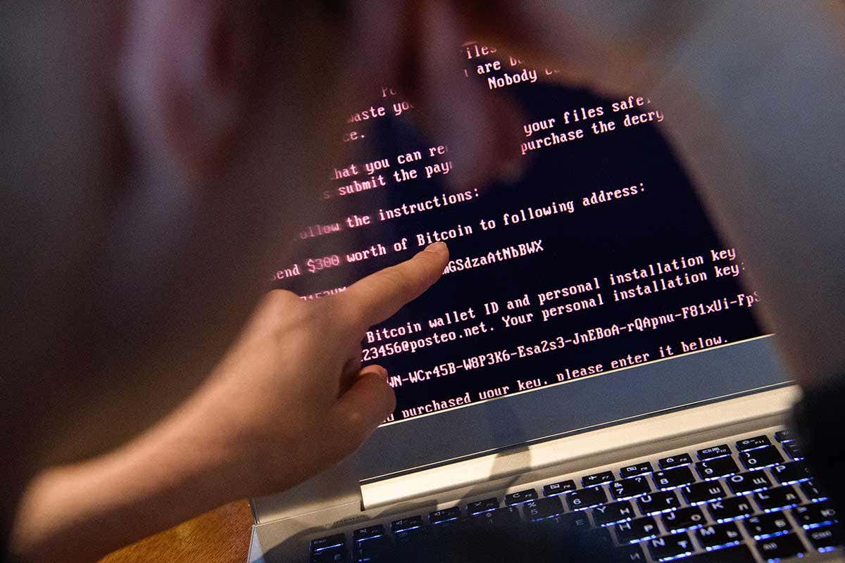 Ransomware on screen